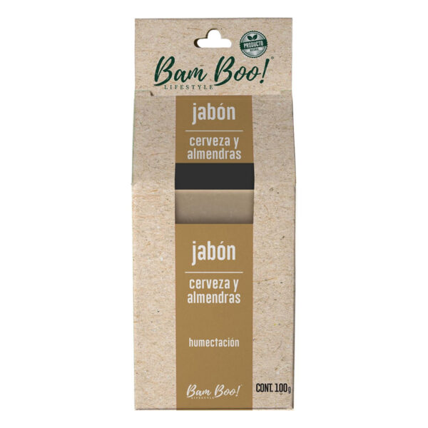 Jabón Artesanal Natural Cerveza y Almendras 100 g Bam Boo! Lifestyle
